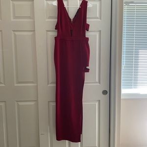 Nasty Gal Red Column Dress with Cutouts